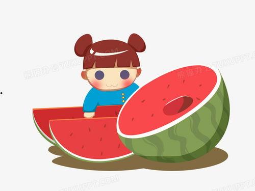 吃瓜的图片卡通,趣味横生的夏日消暑神器